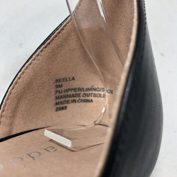 Madden Girl Heels Sandals Womens Size 9 Black Beella Block Ankle Strap Buckle G3 - Picture 3 of 10